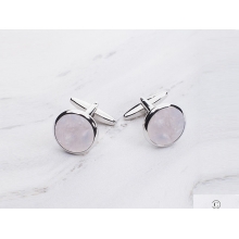 Cufflinks/ Round Pearl - silver/mother of pearl