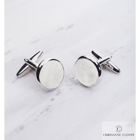 Cufflinks/ Round Pearl