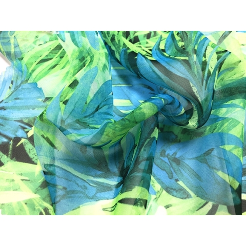 Tropical infusion georgette lt.blue-lime