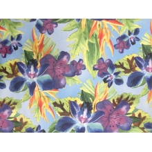 Floral infusion on georgette multi blue