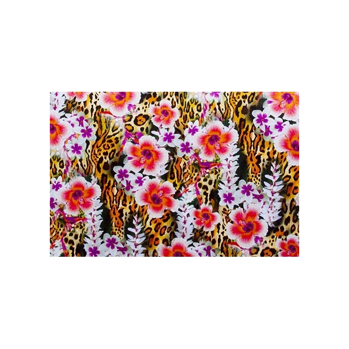 Floral Leopard DSI - lycra, orange-natural