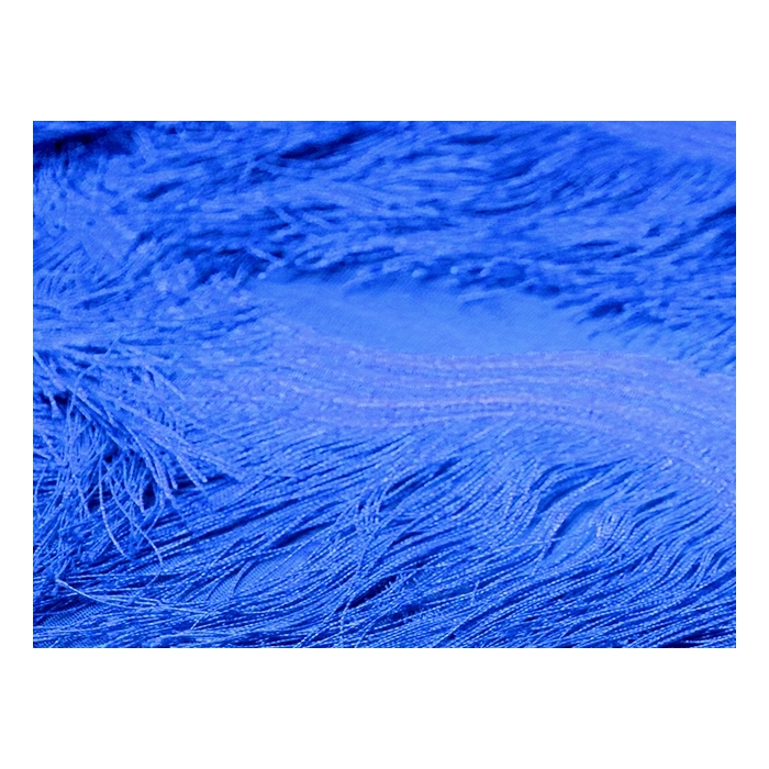 Scalloped All Over Fringe on Net CHR - blue