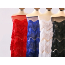 Scalloped All Over Fringe on Net CHR