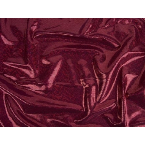 DISCO FOILED LYCRA red hologram-burgundy