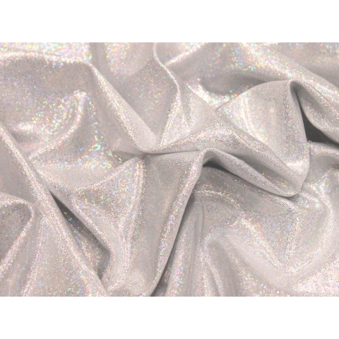 LYCRA HOLOGRAM silver on white