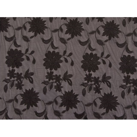 Botanic Embroidery on Stretch Net CHR