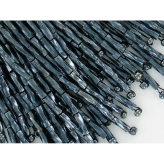 BEADS TWISTED jet hematite