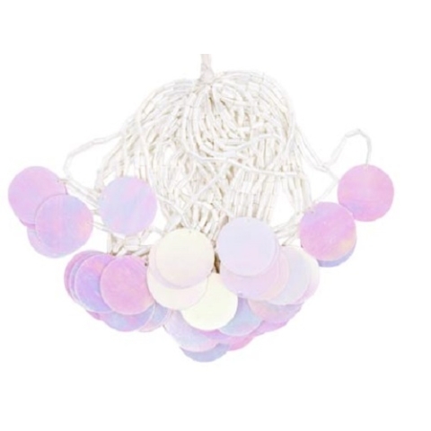 BEADS WITH ROUND SEQUINS white