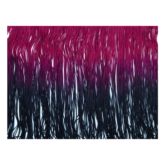 ELASTIC SHADED FRINGE burgundy-black
