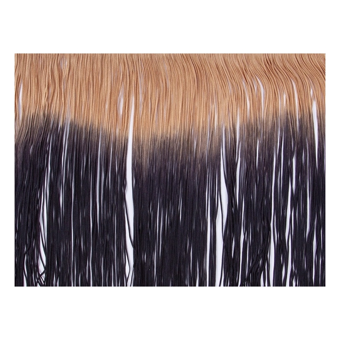 ELASTIC SHADED FRINGE tan-black