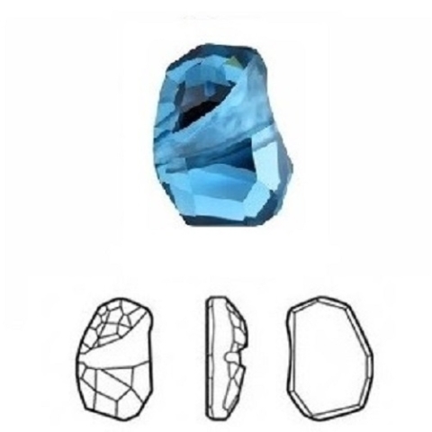 SWAROVSKI 4787 DIVINE ROCK FLAT FANCY aquamarine 19x13mm