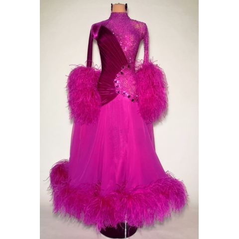 Ballroom dress Agata fuchsia pink