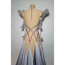 Ballroom dress MJD3039 SILVER+FLESH