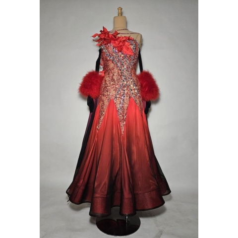 Ballroom dress RED+BLACK
