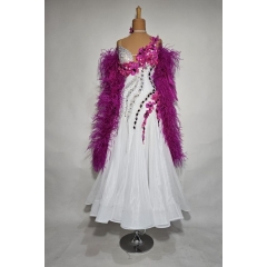 Ballroom dress Marta WHITE+FUCHSIA