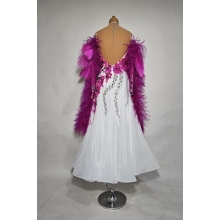 Ballroom dress Marta WHITE+FUCHSIA