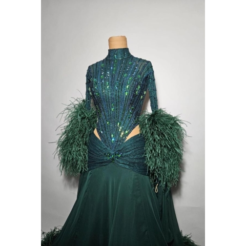 Ballroom dress Agata FOREST GREEN