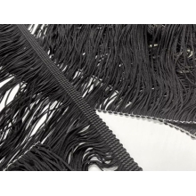 FRINGES DOUBLE LOOPED STRETCH black