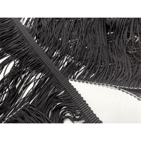 FRINGES DOUBLE LOOPED STRETCH black