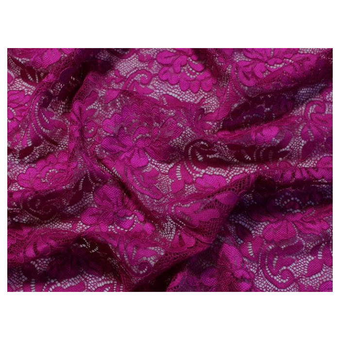 FLOWER STRETCH LACE fuchsia pink