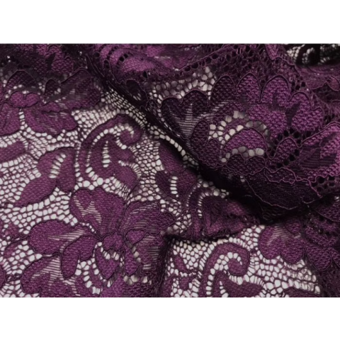 FLOWER STRETCH LACE plum