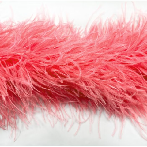 Feather Boa salmon/clematis