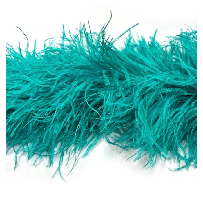 Feather boa peacock blue